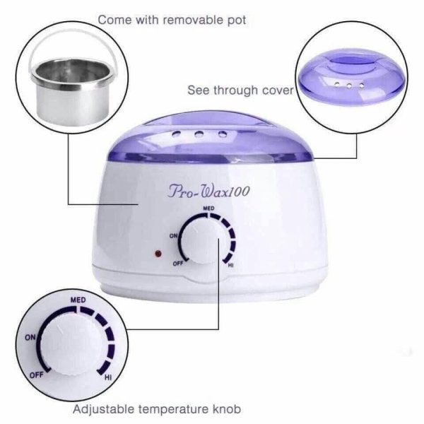 pro wax 100 جهاز تسييح شمع الواكس لازالة الشعر  ( باكت مناديل شمع هدية )